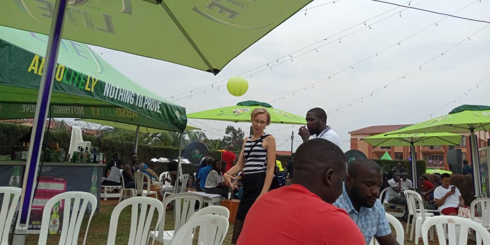 Revellers enjoying Nyama Choma