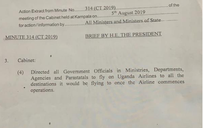 President Museveni's directive