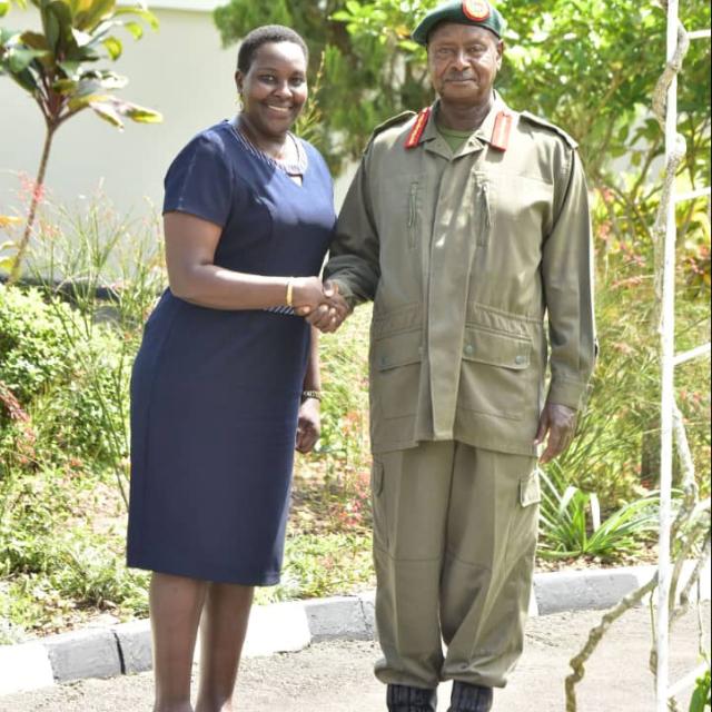 President Yoweri Museveni thanks MP Jacklet Atuhaire  for fighting poverty 