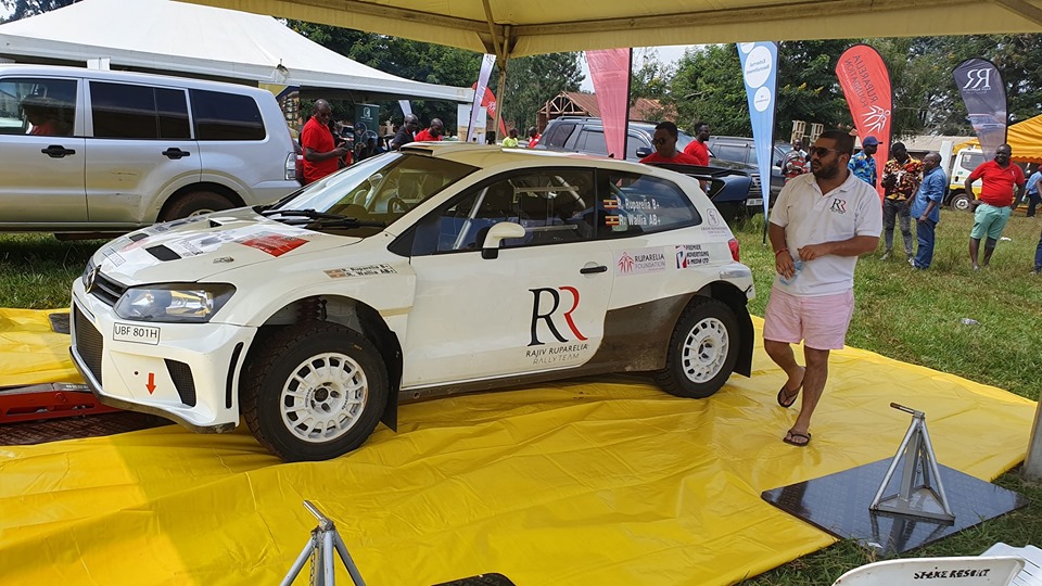 Rajiv Ruparelia with his rally car