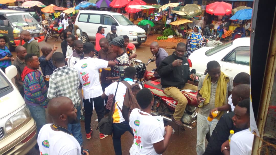 Splash Kachupa team giving out free samples to Ugandans in  Kampala