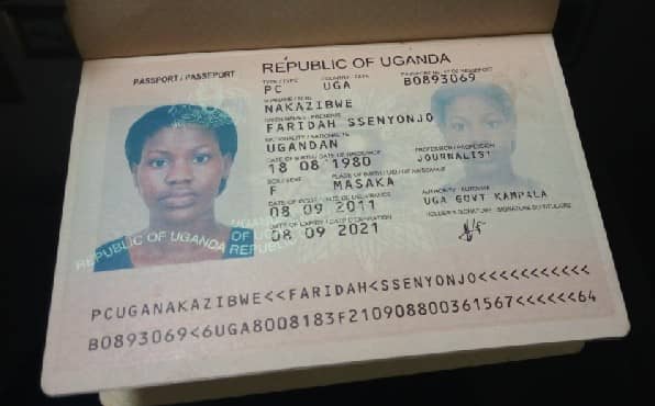 Faridah Nakazibwe passport