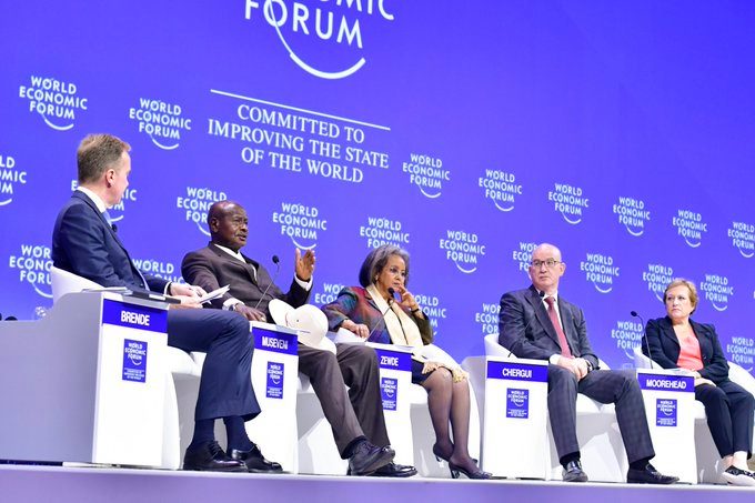 President Museveni discussing issues at World Economic Forum on Africa