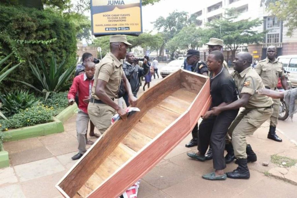 Two Remanded To Luzira For Dropping Coffin At Parliament