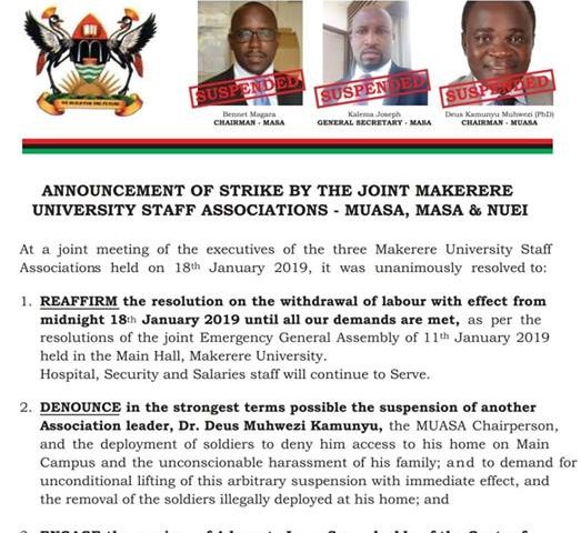MUK  Lecturers Gang Up Against Prof. Nawangwe,  Stage Massive Strike