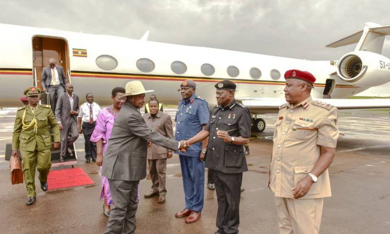 President Museveni Returns From S. Africa After Meeting Kagame