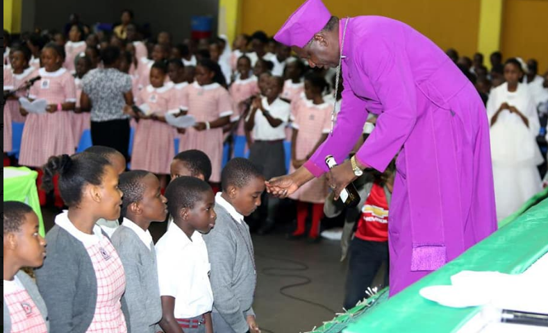 Archbishop Ntagali Blesses Kampala Parents Sch. PLE Candidates Ahead Of Monday Exams
