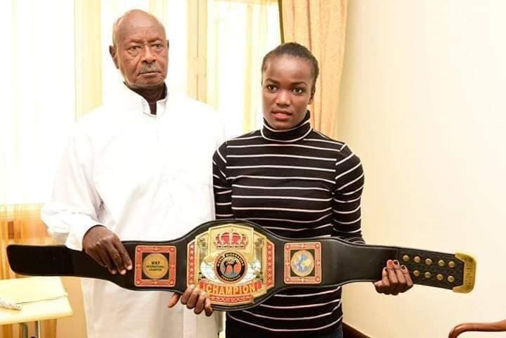 Museveni Meets Kickboxer Apolot, Promises To Clear All Her Expenses