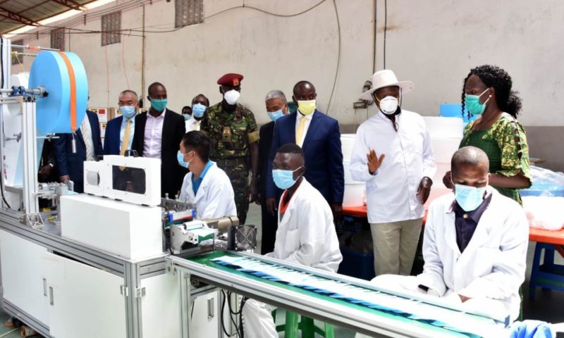 President Museveni Launches New Factory That Manufactures COVID-19 N95 Masks