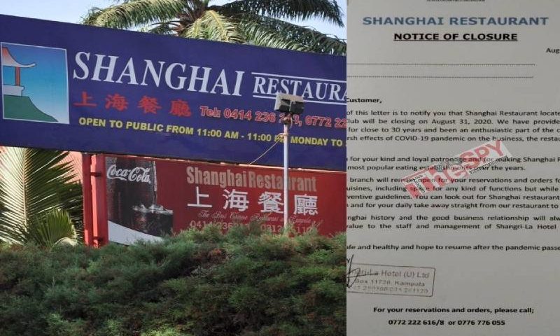 COVID-19:Shanghai Restaurant Kampala Closes Operations After 30yrs Of Service