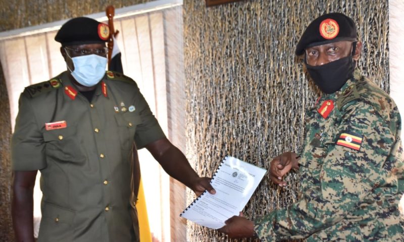 Peaceful Power Handover In UPDF: Gen.Emmanuel Rwashande Takes Over Office From Gen Innocent Oula As New CIMIC Boss