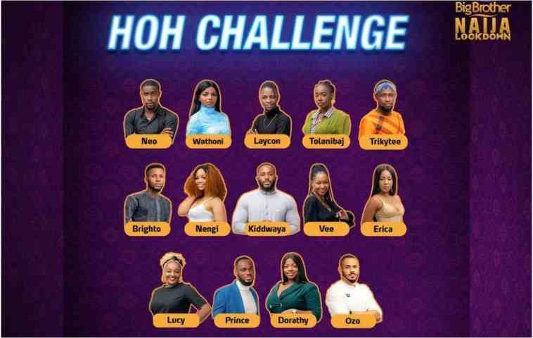 Big Brother Naija: Laycon,Trikytee,Ozo & Dorathy Eye The Top 5 Positions As Nengi Scoops Head Of House Challenge