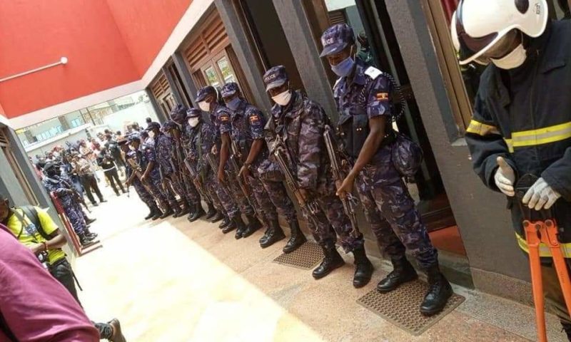 Police Raid NUP Offices In Kamwokya, Confiscates Red Berets, Security Cameras