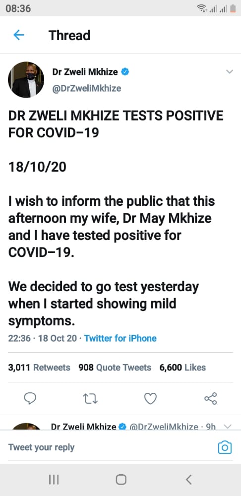 Panic As Health Minister Tests Covid-19 Positive