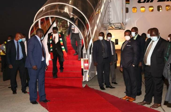 Just In: President Mnangagwa Arrives In Uganda For Museveni’s Swearing-In