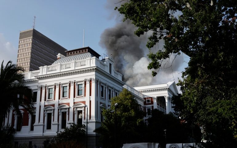 Just In: Mega Fire Guts South Africa’s Parliament