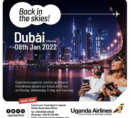 Ban Lifted: Uganda Airlines To Resume Dubai Flights Tomorrow Saturday!