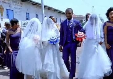 Man Ties Knot With Beautiful Triplet Sisters On Same Day