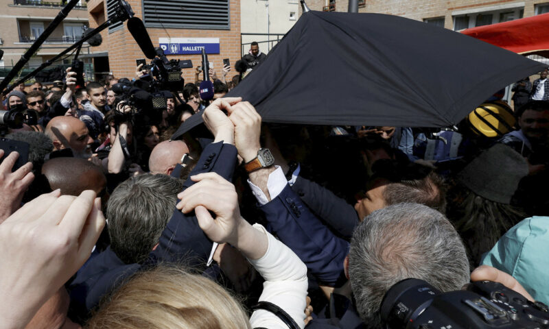 France: Macron Pelted By Rotten Tomatoes As He Visits Market After Presidential Win