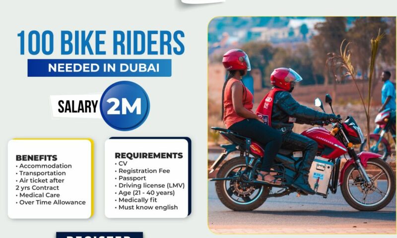 Job Slots: 200 Bike Riders Urgently Needed In Dubai At Monthly UGX2Million Salary-Premier Recruitment