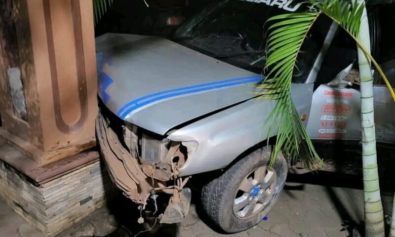Police Arrests One As Speeding Subaru Crashes Lord Mayor Lukwago’s House