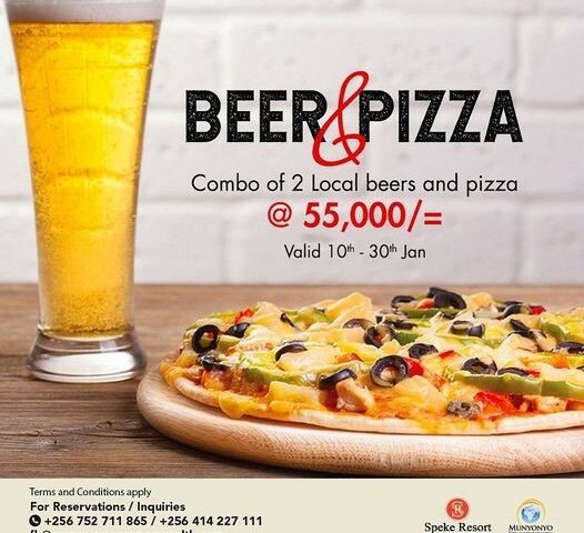 Don’t Miss, Our Beer & Pizza Offer Is Ending Tomorrow-Speke Resort Munyonyo