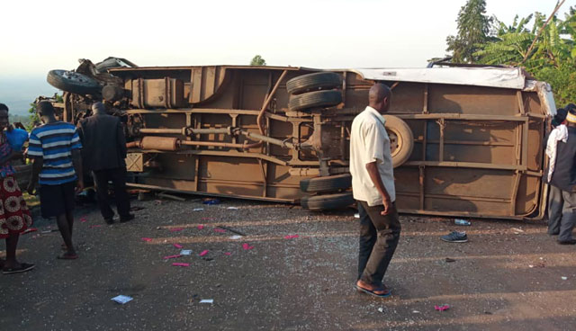 16 Injured As Another Bus Overturns Along Gulu Highway