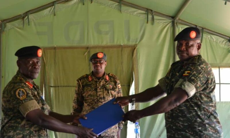 Change Of Command At 405 Brigade As Col Karate Hands Over To Col Byaruhanga