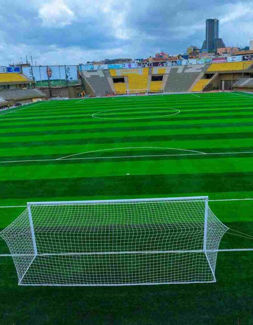 Nakivubo Stadium Works Hit Final Stages As Tycoon Ham Confirms Completion Of Installation Of Goals & Turf