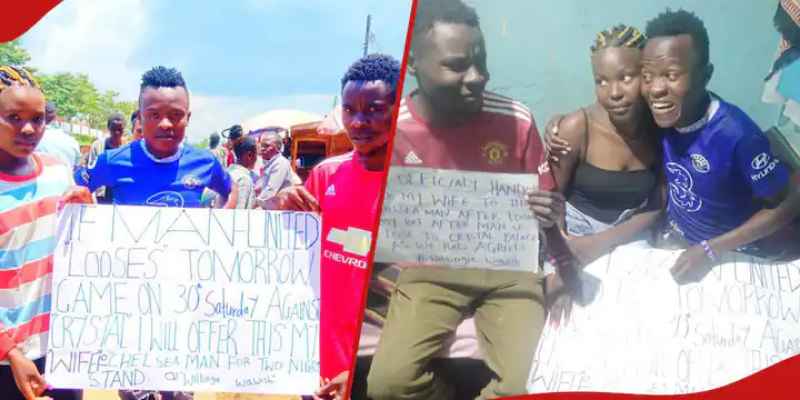 Manchester United Fan Hands Over Wife To Chelsea Supporter After Losing Bet
