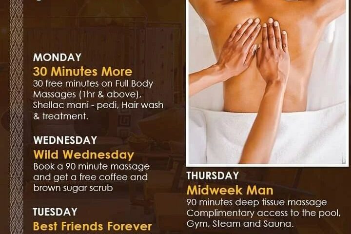 Weekly Promos! Book Your Massage Therapy & Enjoy Executive Pampering At Speke Resort’s Calabash Spa