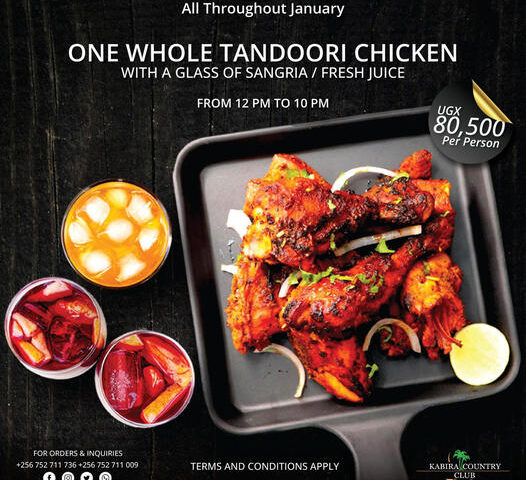 January Delights: Dive Into Kabira Country Club’s Ultimate Tandoori Chicken Experience At Only UGX 80k