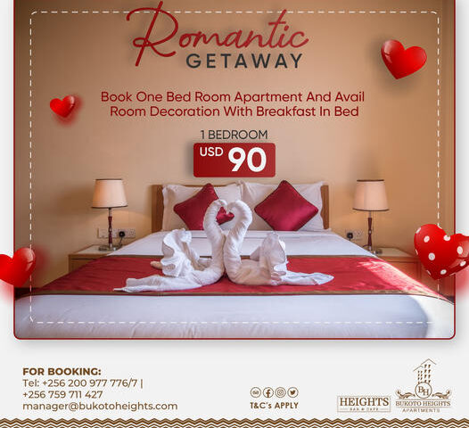 Valentine’s Day Special! Treat Your Loved To A Romantic Gateway At Bukoto Heights Apartments & Create Memories Forever
