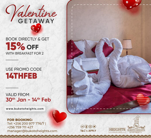 Celebrating Love Birds! Bukoto Heights Apartments Unveils Valentine’s Getaway, Book Your Slot Now For Special Discounts