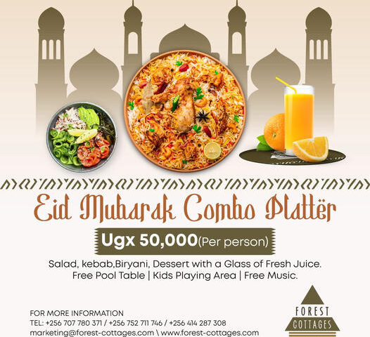 Eid Celebrations Bonanza! Forest Cottages Unveils Eid Mubarak Combo Platter At Only UGX 50k